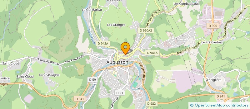localisation de l'entreprise DIGOUBY à AUBUSSON