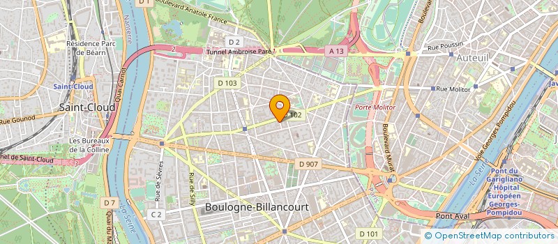 localisation de l'entreprise DIGUET DENY RELIEUR à BOULOGNE-BILLANCOURT