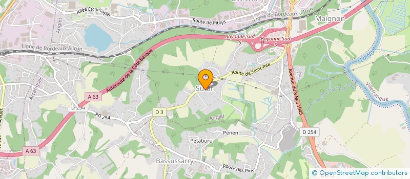 localisation de l'entreprise DIMABA AQUITAINE à ANGLET