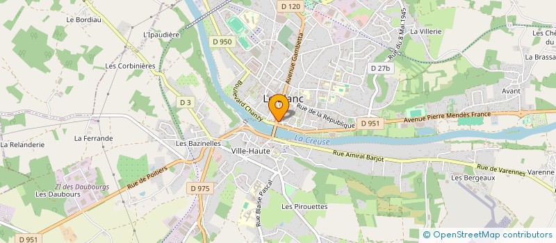 localisation de l'entreprise DINAMO à LE BLANC