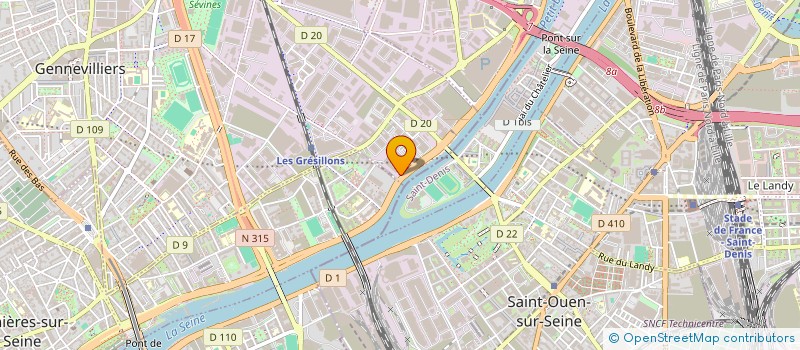 localisation de l'entreprise DIPHONE à GENNEVILLIERS