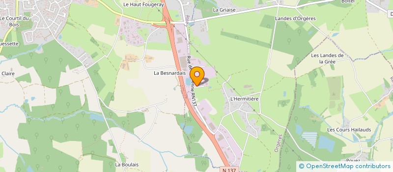 localisation de l'entreprise DIRENN INDUSTRIE à ORGERES