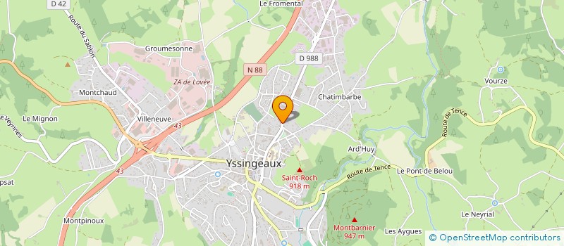 localisation de l'entreprise DISTIBUTION YSSINGELAISE DE CARBURANTS à YSSINGEAUX