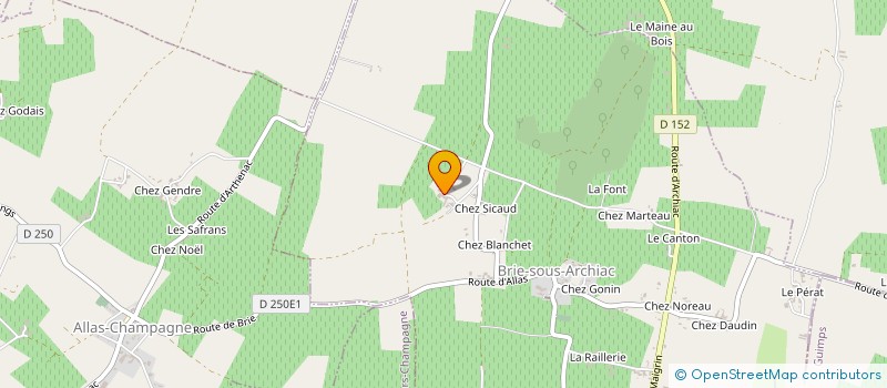 localisation de l'entreprise DISTILLERIE CHARPENTIER  BRIE-SOUS-ARCHIAC