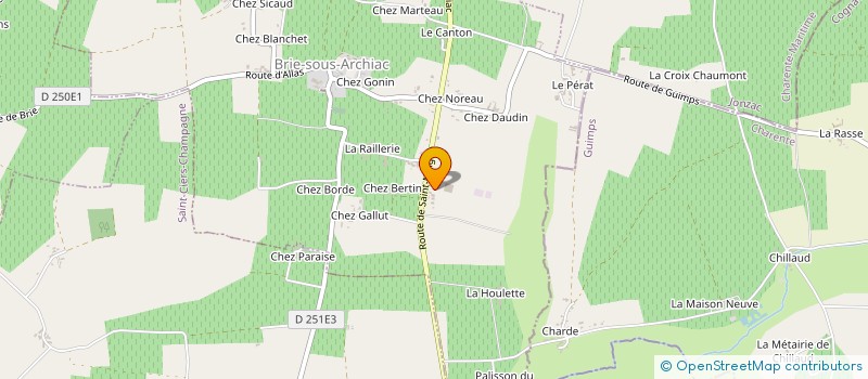 localisation de l'entreprise DISTILLERIE VINET - DELPECH  BRIE-SOUS-ARCHIAC