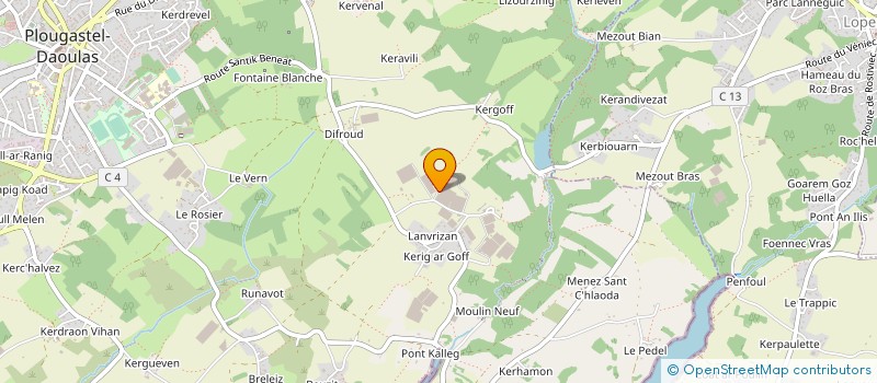 localisation de l'entreprise DISTRI FRAIS à PLOUGASTEL-DAOULAS