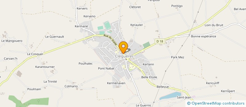 localisation de l'entreprise DISTRI KLEG à CLEGUEREC