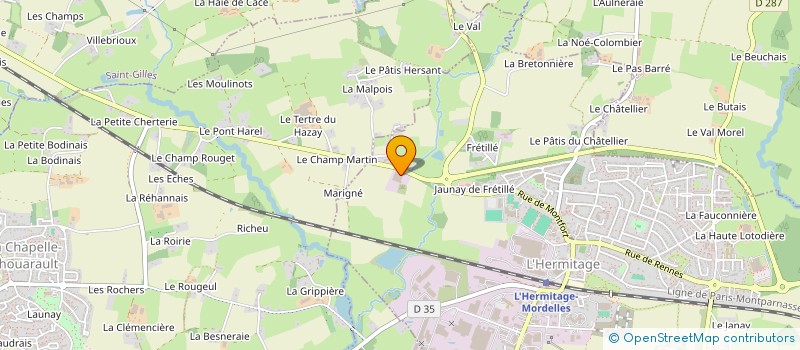 localisation de l'entreprise DISTRIBOX 35 à L'HERMITAGE