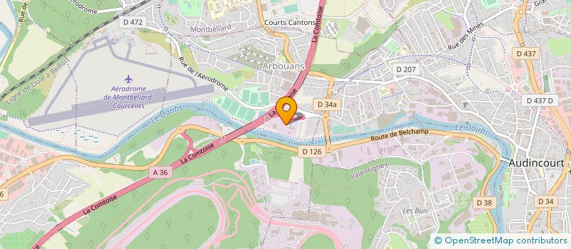 localisation de l'entreprise DISTRICT DE FOOTBALL DOUBS TERRITOIRE DE BELFORT  ARBOUANS