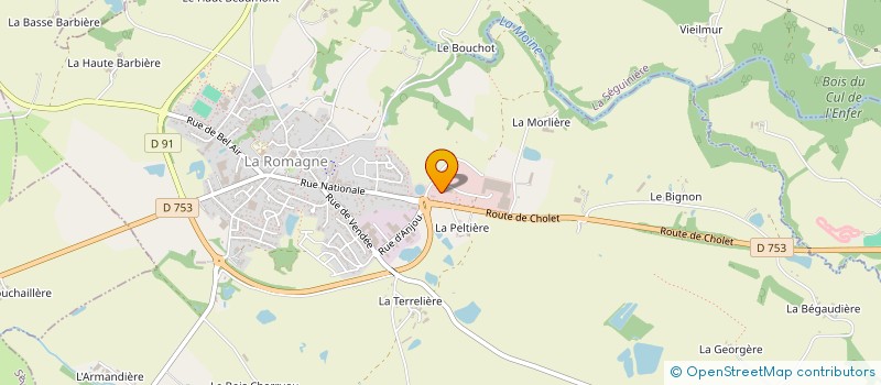 localisation de l'entreprise DISTRILIQUIDS à LA ROMAGNE