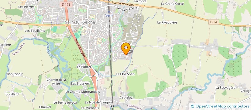 localisation de l'entreprise DIV YEZH GWERN - FILIERE BILINGUE DE L'ECOLE PUBLIQUE DE VERN-SUR-SEICHE  VERN-SUR-SEICHE