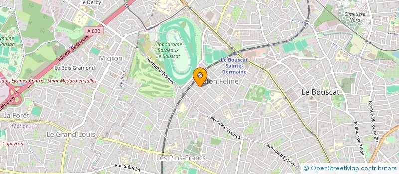 localisation de l'entreprise DIVAGUE CREATION à LE BOUSCAT