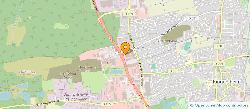 localisation de l'entreprise DIX JUILLET à WITTENHEIM