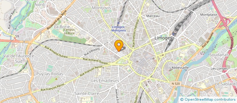 localisation de l'entreprise DOCTEUR CALAUX ET GOYE à LIMOGES