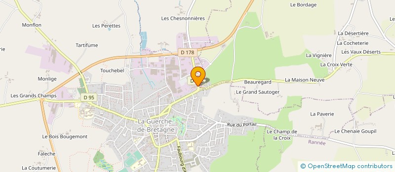 localisation de l'entreprise DOINEAU BOIS ET MATERIAUX à LA GUERCHE-DE-BRETAGNE