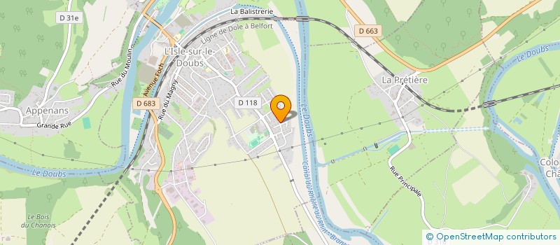 localisation de l'entreprise DOJO L'ISLOIS  L'ISLE-SUR-LE-DOUBS