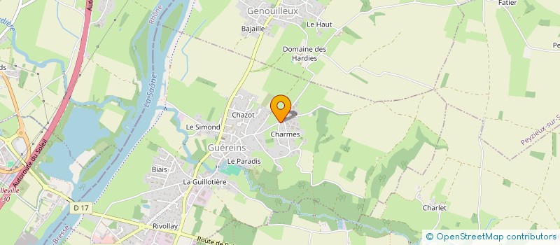 localisation de l'entreprise DOMAINE CHAMPS DE BELLEVILLE  GUEREINS