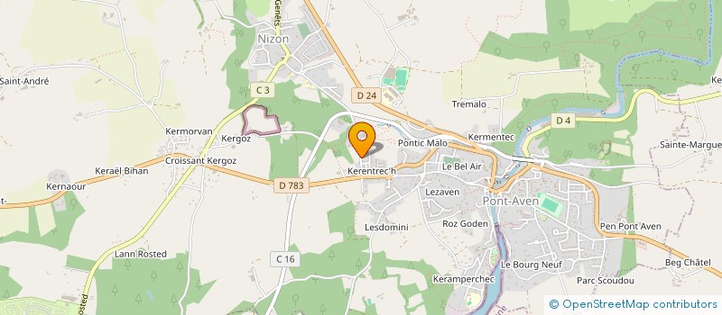 localisation de l'entreprise DOMAINE DE KER AVEN  PONT-AVEN