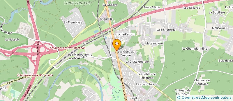 localisation de l'entreprise DOMAINE DE LA COQUETIERE à VEIGNE