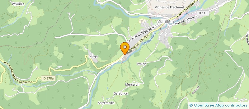 localisation de l'entreprise DOMAINE DES CABANES SUSPENDUES  SATILLIEU