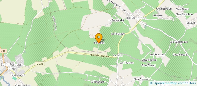localisation de l'entreprise DOMAINE DU CROUX SAS à JUILLAC-LE-COQ