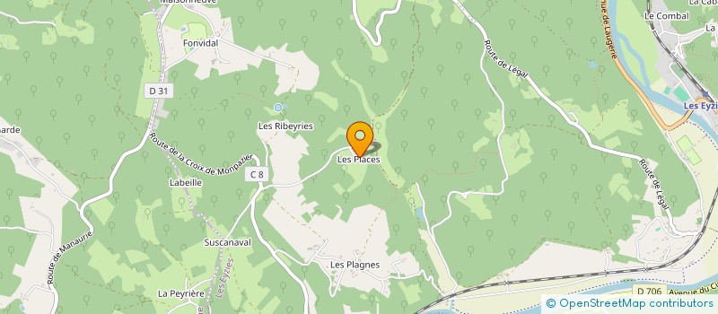 localisation de l'entreprise DOMAINE LES PLACES CHARMANTES  LES EYZIES