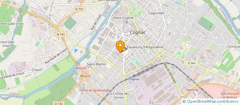 localisation de l'entreprise DOMAINES REMY MARTIN à COGNAC