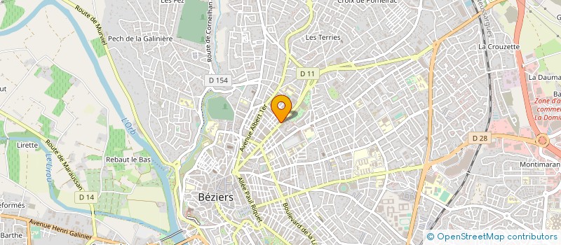 localisation de l'entreprise DOMITIA ASSURANCES à BEZIERS