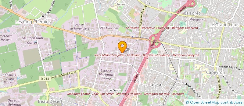 localisation de l'entreprise DOMO HELIOS à MERIGNAC