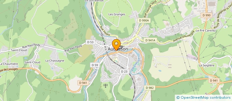 localisation de l'entreprise DOMOSOFT SARL à AUBUSSON