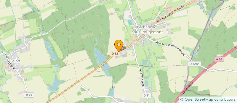 localisation de l'entreprise DP MENUISERIE à LACHAPELLE-SOUS-ROUGEMONT