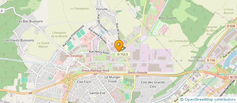 localisation de l'entreprise DREUX BOBINAGE INDUSTRIE à DREUX