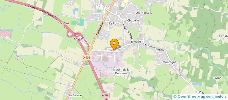 localisation de l'entreprise DREVET CHARPENTES  FEILLENS