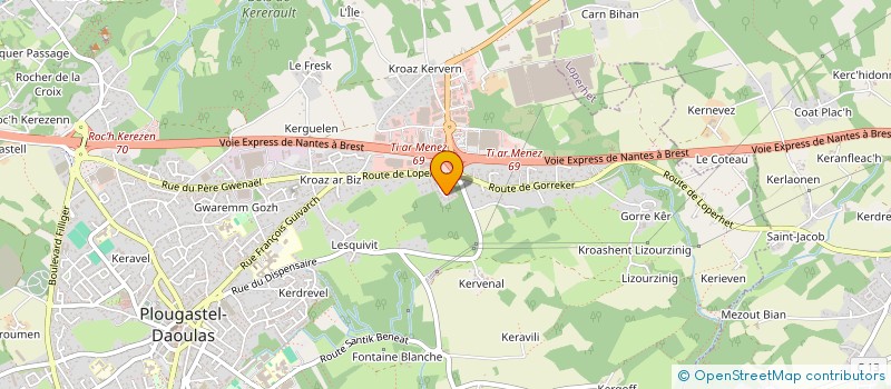 localisation de l'entreprise DROIT DE VENT  PLOUGASTEL-DAOULAS