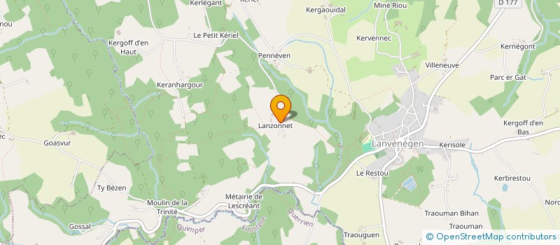 localisation de l'entreprise DROUAL  LANVENEGEN