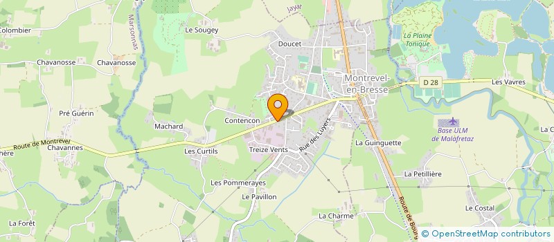 localisation de l'entreprise DRUGUET FRERES à MONTREVEL-EN-BRESSE