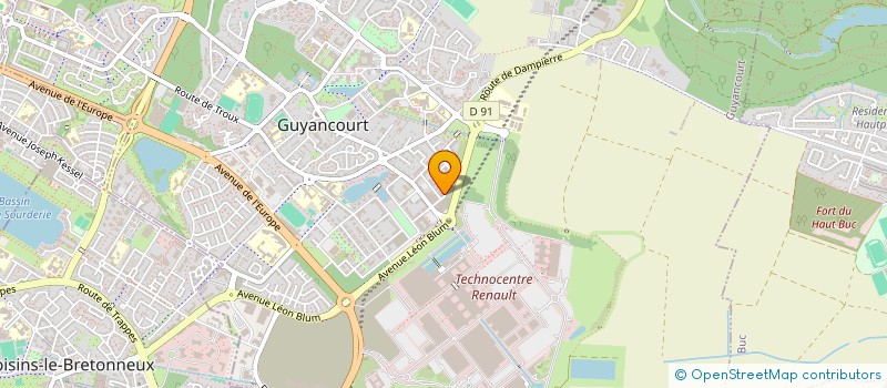 localisation de l'entreprise DT & K  GUYANCOURT