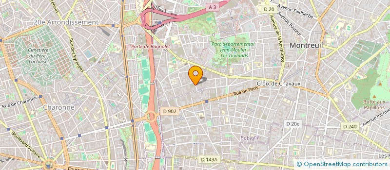 localisation de l'entreprise DU 174 RUE ROBESPIERRE  BAGNOLET