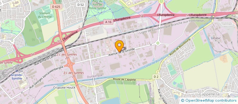 localisation de l'entreprise DU 493 AVENUE DE LA GIRONDE à DUNKERQUE