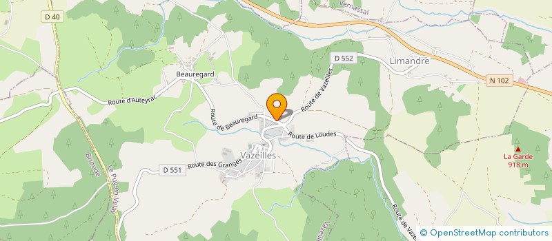 localisation de l'entreprise DU BEAUREGARD  VAZEILLES-LIMANDRE