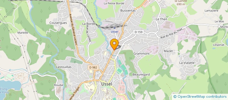 localisation de l'entreprise DU BORD DE LA SARSONNE à USSEL