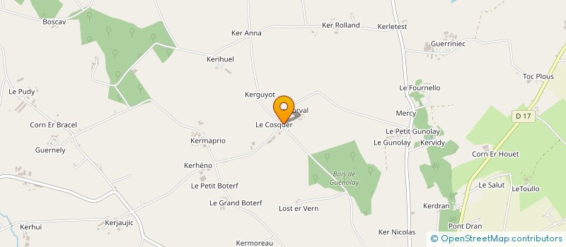 localisation de l'entreprise DU COSQUER à RADENAC