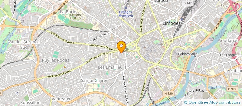 localisation de l'entreprise DU COUP D'VENT à LIMOGES