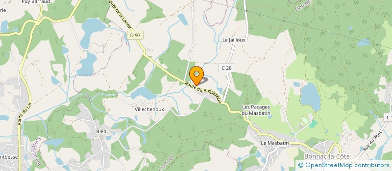 localisation de l'entreprise DU JAILLOUX à BONNAC-LA-COTE