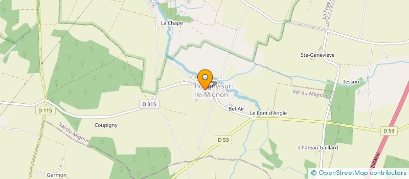 localisation de l'entreprise DU MIGNON DE MAUZE SUR LE MIGNON. à MAUZE-SUR-LE-MIGNON