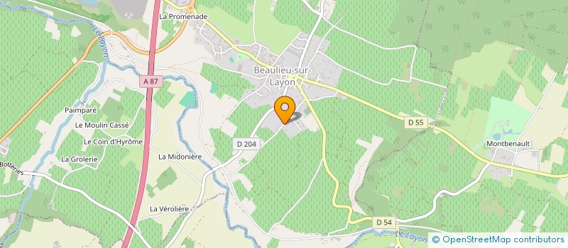 localisation de l'entreprise DU MOULIN DU ROY  BEAULIEU-SUR-LAYON