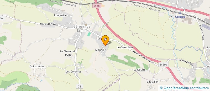 localisation de l'entreprise DU PAS DE VACHES à SEREZIN-DE-LA-TOUR