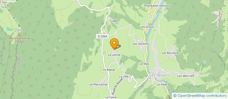 localisation de l'entreprise DU PLATEAU DES CHALETS à LES DESERTS