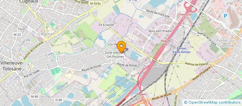 localisation de l'entreprise DU PRADIE  VILLENEUVE TOLOSANE