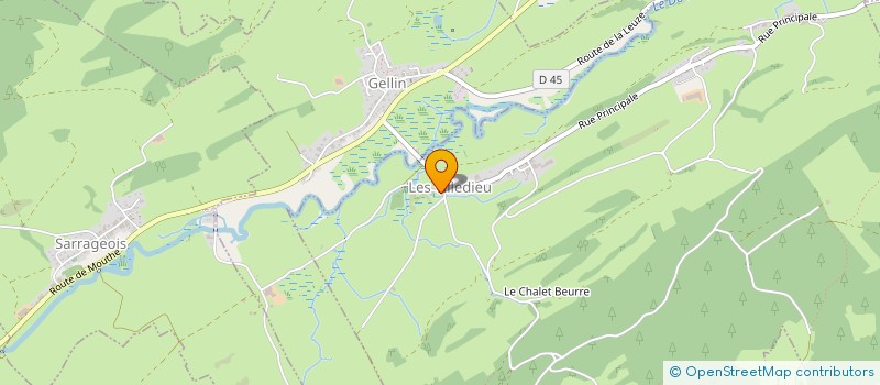 localisation de l'entreprise DU PRE DES GRUES  LES VILLEDIEU